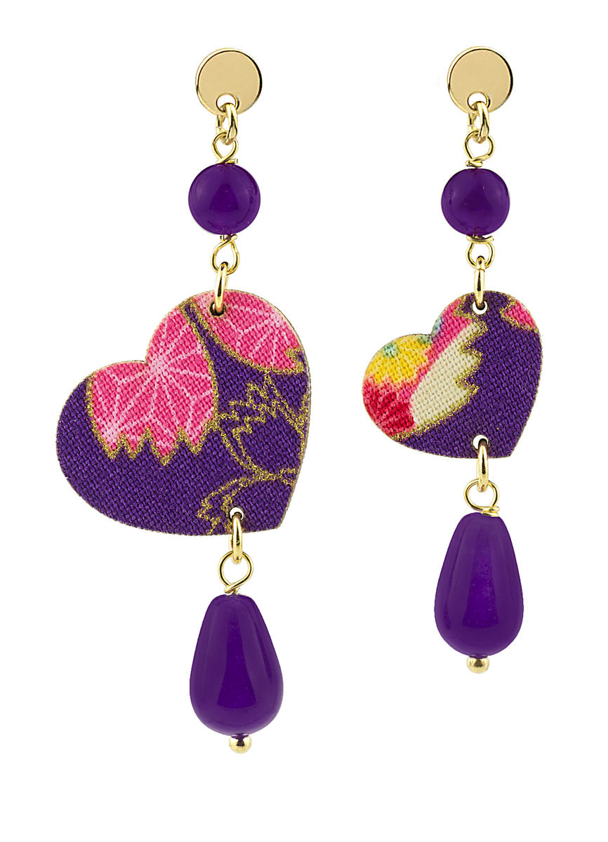 Orecchini Cuore Mini Viola - Lebole Maison